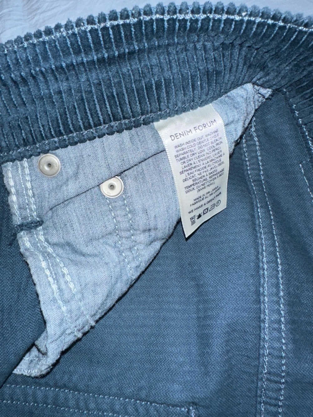 Minimalist Denim Forum Arlo High Rise Straight Corduroy Pants 27 Dark Teal Black - Picture 9 of 9